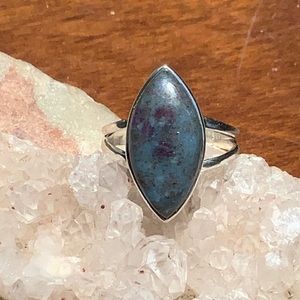 RUBY IN KYANITE 925 STERLING SILVER RING, SIZE 8